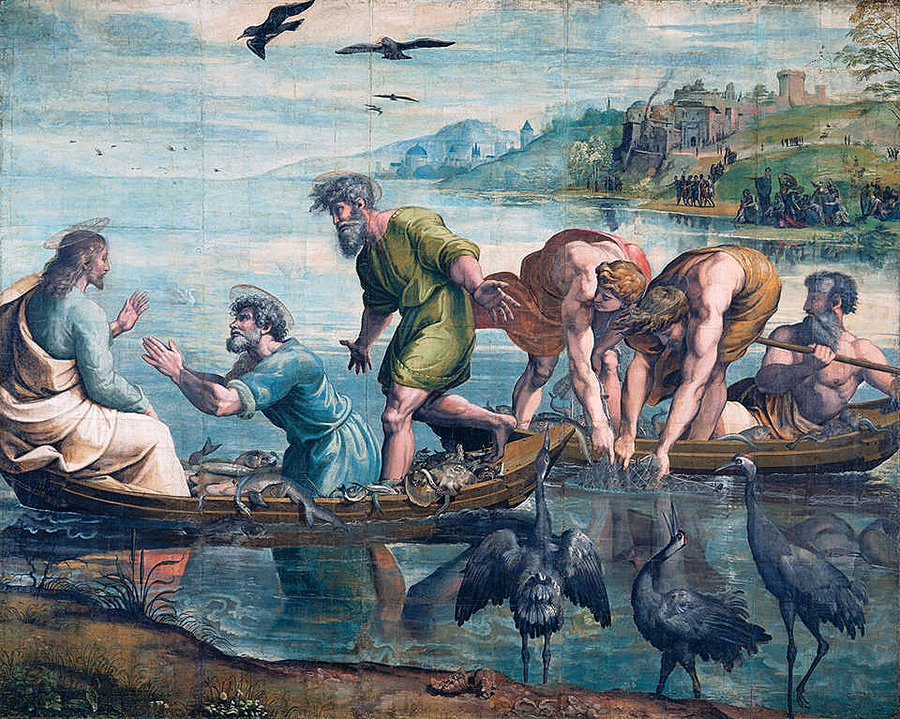 Рафаэль. «Чудесный улов». 1515. Фото: Royal Collection Trust / © Her Majesty Queen Elizabeth II 2020. Photograph: Victoria & Albert Museum, Londo