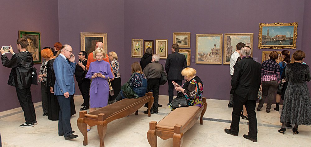 На открытии выставки «Три коллекции» в Русском музее. Фото: Евгений Елинер