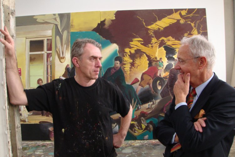 Карлхайнц Эссль в мастерской Нео Рауха. 2010. Фото: Samlung Essl Privatstiftung
