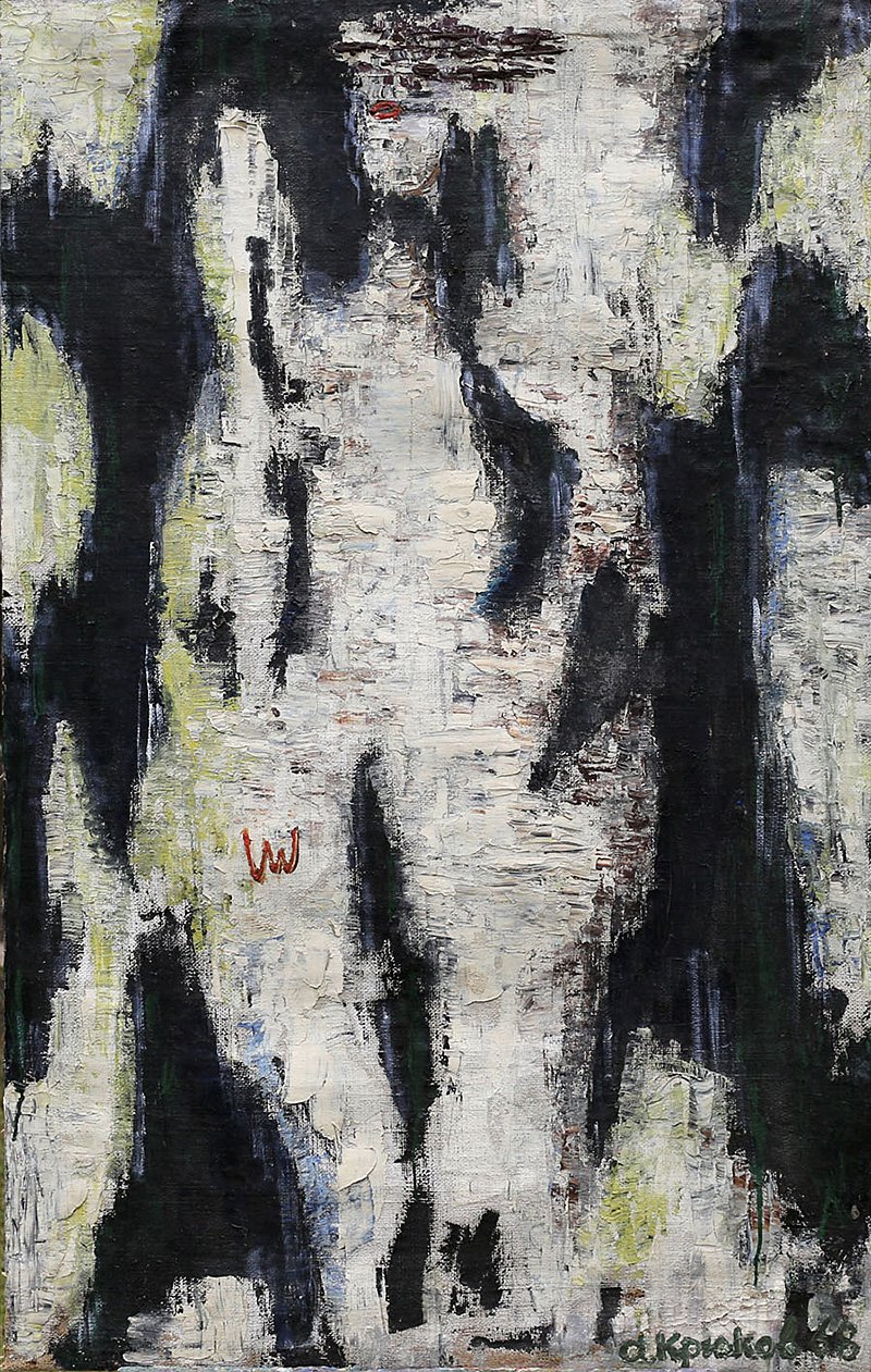 Александр Крюков. «Тревога». 1968. Холст, масло. 134х84 см. Russian Abstract Art Foundatio