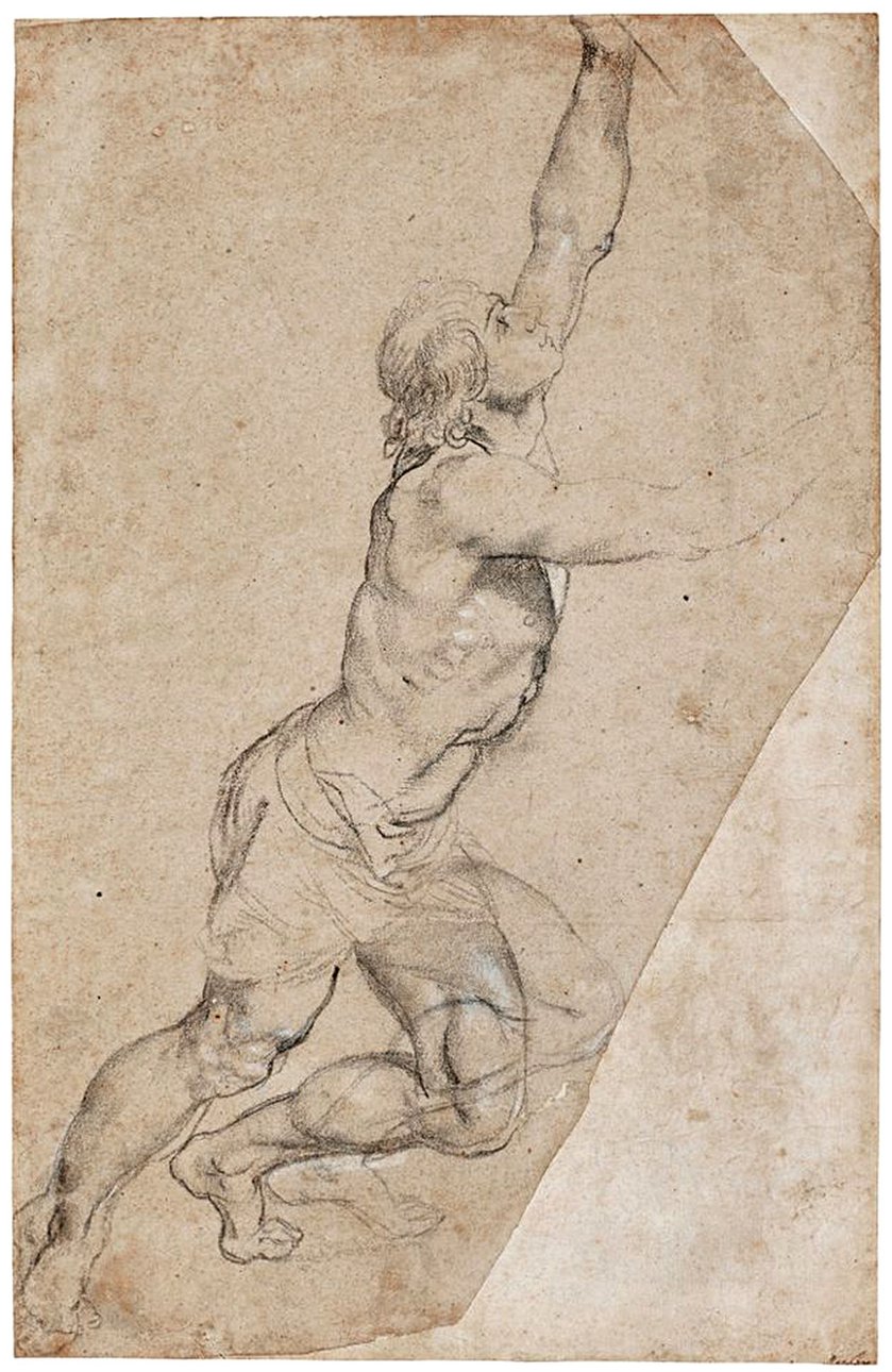 Питер Пауль Рубенс. «Этюд обнаженного мужчины с поднятыми руками». 1608. Фото: Sotheby'