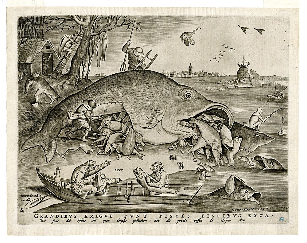 Питер Брейгель Старший. «Большие рыбы поедают малых». 1556. Фото: © KBR