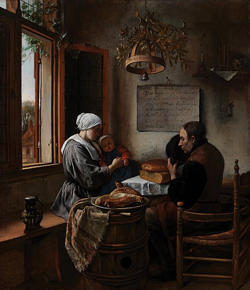 Ян Стен (1626–1679). «Молитва перед едой». 1660. Фото: The Leiden Collectio