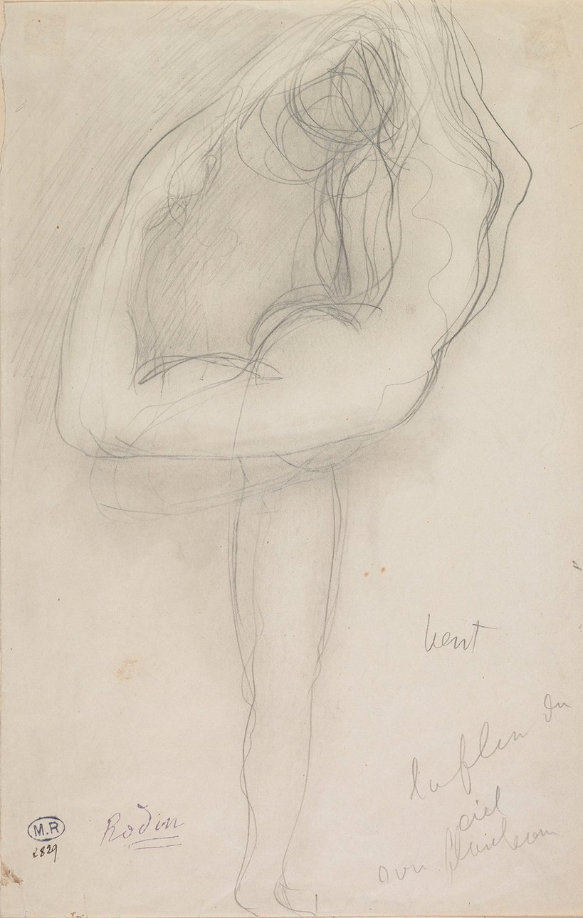 Огюст Роден. Карандашный набросок стоящей обнаженной. 1903. AGENCE PHOTOGRAPHIQUE DU MUSÉE RODIN