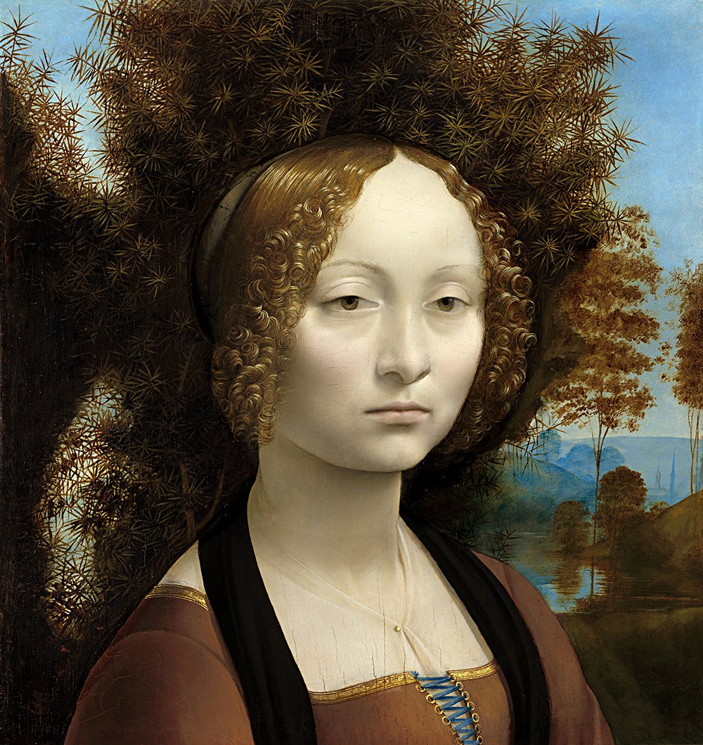 Леонардо да Винчи. «Портрет Джиневры де Бенчи». 1474—1476. Фото:  National Gallery of Art, Washingto