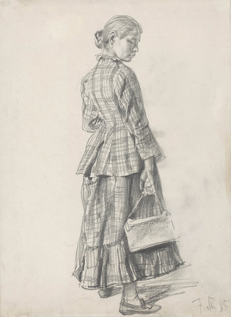 Франц Скарбина. «Молодая женщина в Берлине в клетчатом платье». 1885. Courtesy of Martin Moeller & Cie