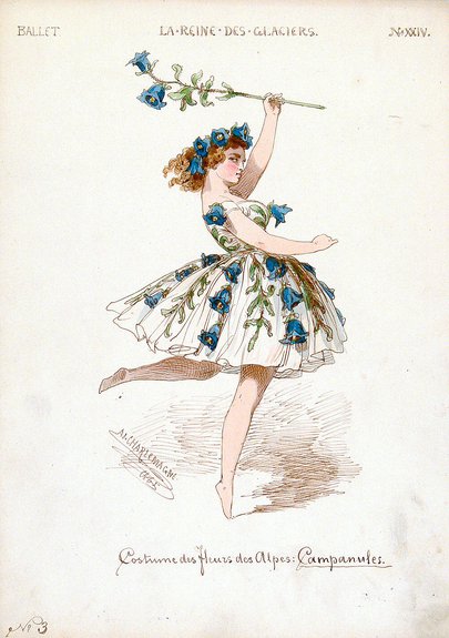 Адольф Шарлемань. «Колокольчик» («Цветы Альп»). 1865. Эскиз к постановке балета Людвига Минкуса «Королева льдов» в Императорском Мариинском театре. Фото: Бахрушинский музей