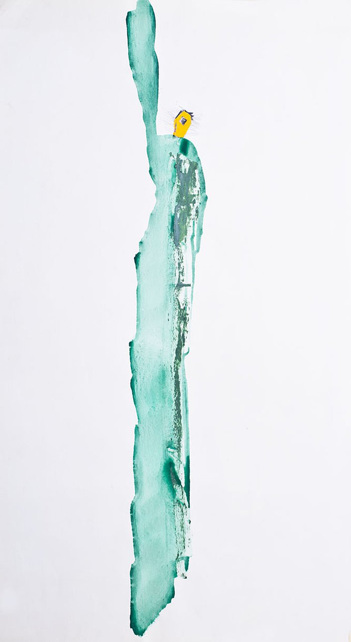 Владислав Зубарев. «Зов». 1974. Бумага, смт. 78х45 см. Russian Abstract Art Foundatio