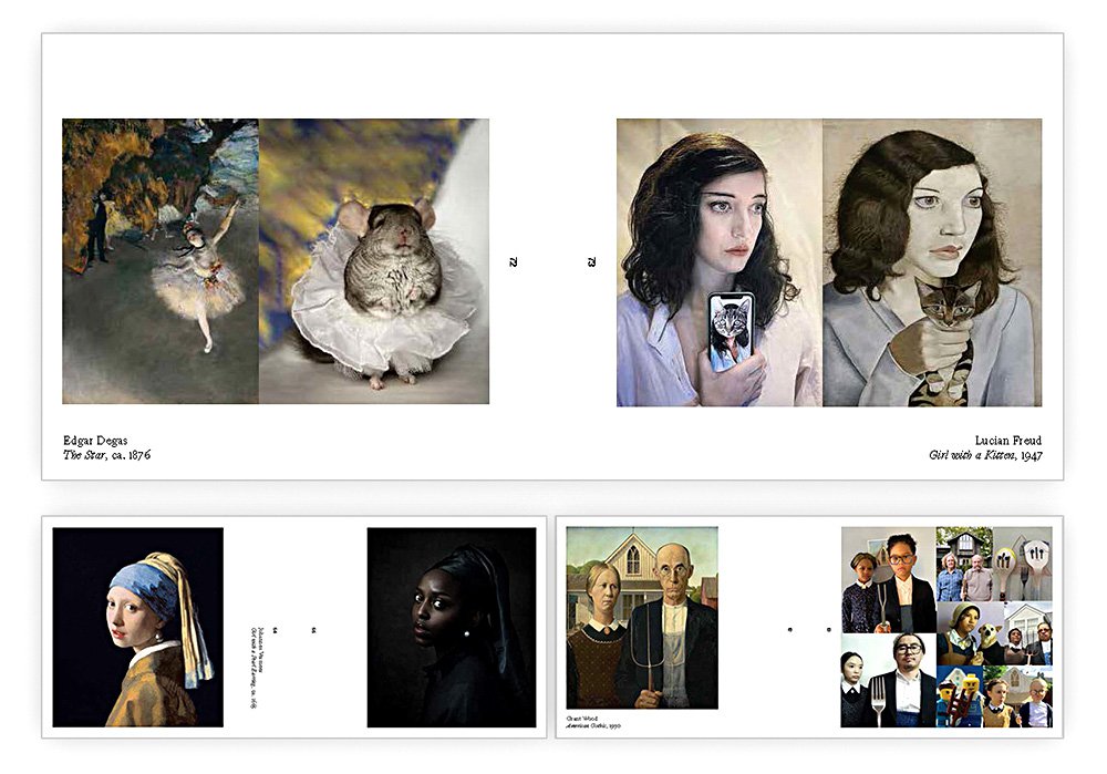 Развороты книги Off the Walls: Inspired Re-Creations Iconic Artworks. Фото: J. Paul Getty Trust