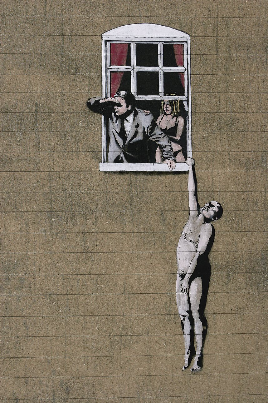 Бэнкси. «Хорошо висящий любовник». Бристоль. 2006. Фото: Бэнкси