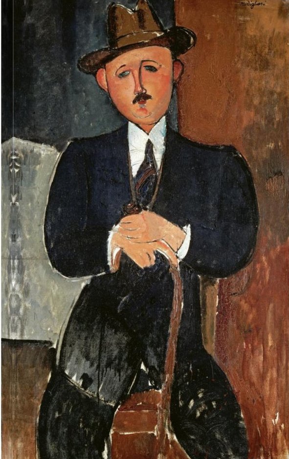 Амедео Модильяни «Сидящий мужчина с тростью» (1918)