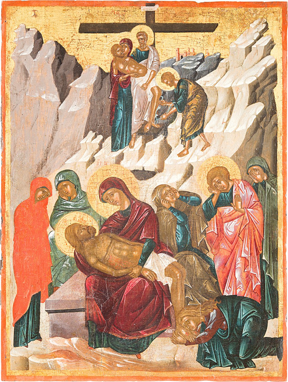 Икона «Снятие с Креста и Оплакивание Христа». Около 1500 г. Крит. 60 х 40 см. Фото: Аукцион Hargesheimer