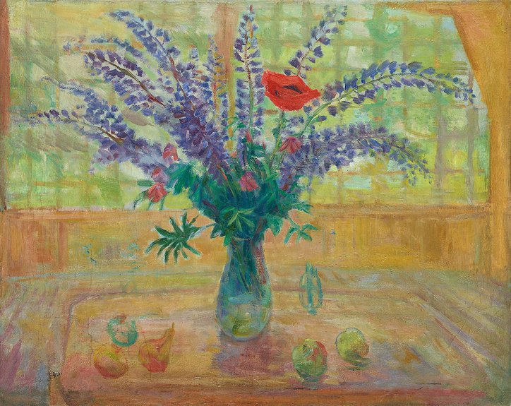 Лупинусы и мак. 1930-е. Холст, масло. 70,5 х 89,5