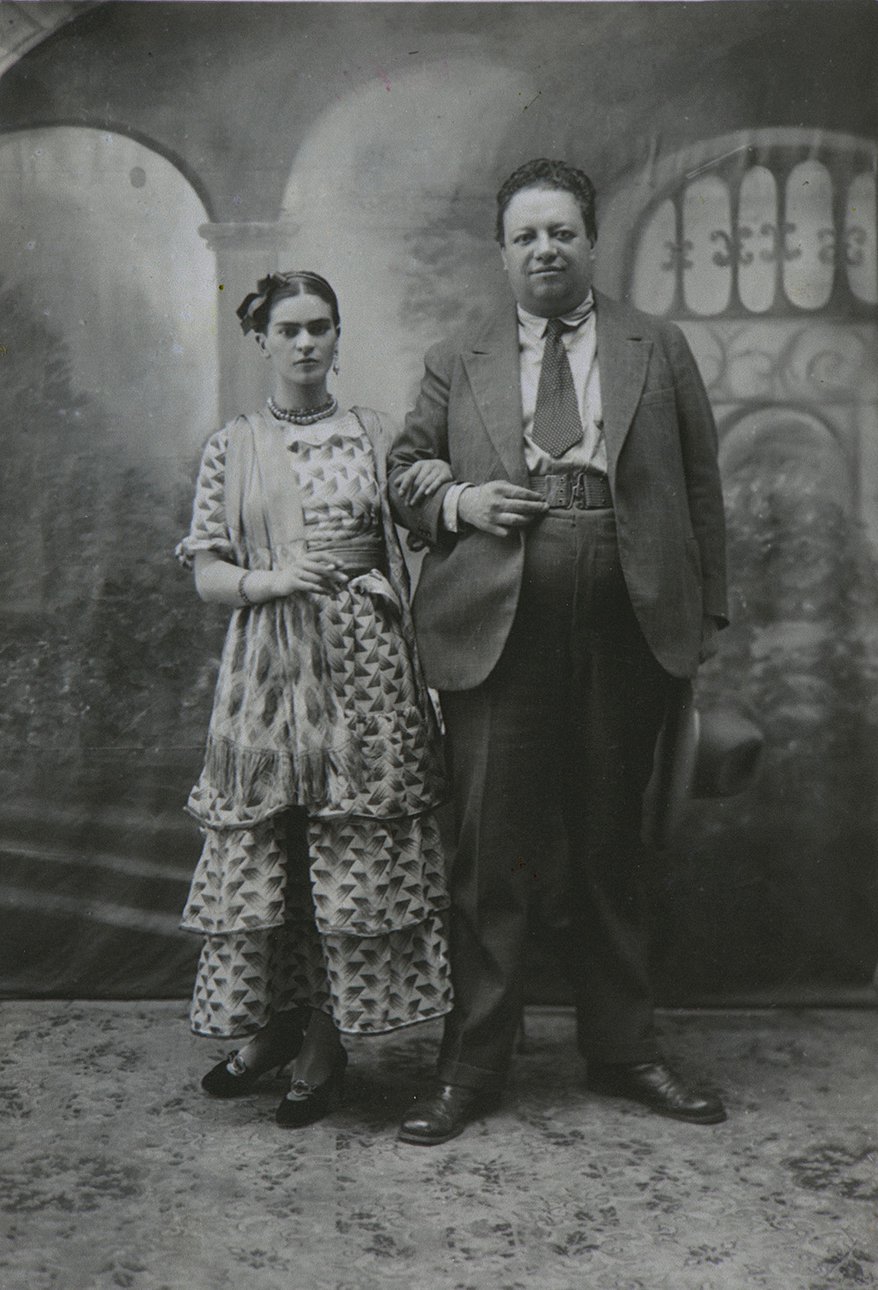 Фрида Кало и Диего Ривера в день своей свадьбы 21 августа 1929 г. Фото: Культурно-исторический фонд «Связь времен» и Музей Фаберже, Frida Kahlo museum