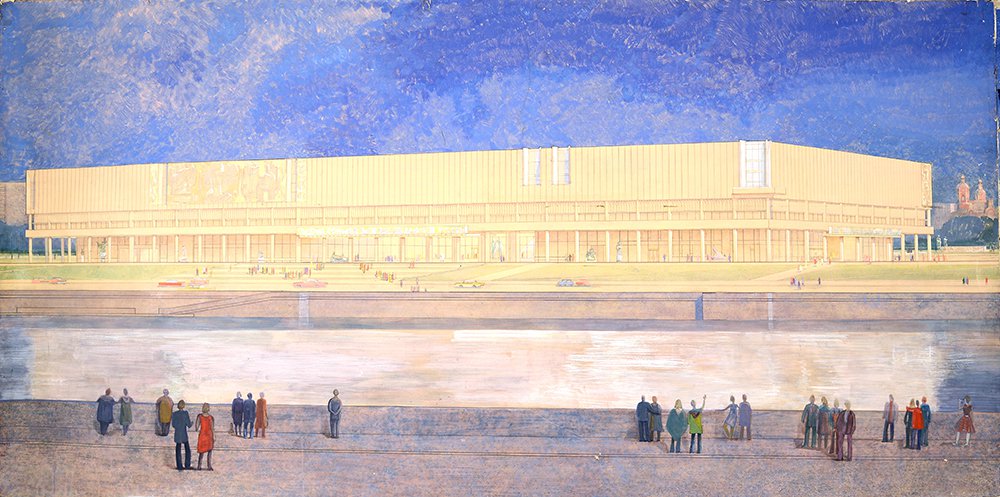 Николай Сукоян, Юрий Шевердяев. Выставочное здание на Крымском Валу. 1962–1963. Эскиз. Фото: Музей архитектуры им. А.В.Щусева
