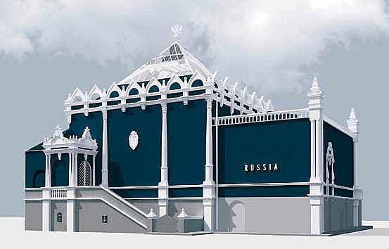 Выставка Ирины Наховой называется Зеленый павильон. Она предложила вернуть национальному павильону России изначальный вид и перекрасить его в зеленый цвет, как это было у архитектора Алексея Щусева в 1914 г., как будто это шкатулка малахитовая. Позже павильон перекрасили в желтый цвет. Организаторы столкнулись с бюрократическими препонами: уже с 1930-х гг. в Венеции запрещено что-либо перекрашивать. Выход был найден. Вокруг павильона возведут зеленые фальшстены на время работы биеннале, до ноября. А потом они будут разобраны.