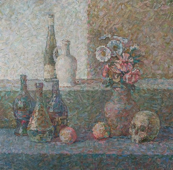 Посвящение Машкову. 2000. Холст, масло. 80×80 см. Собрание Волгоградского музея изобразительных искусств им. И.И.Машкова