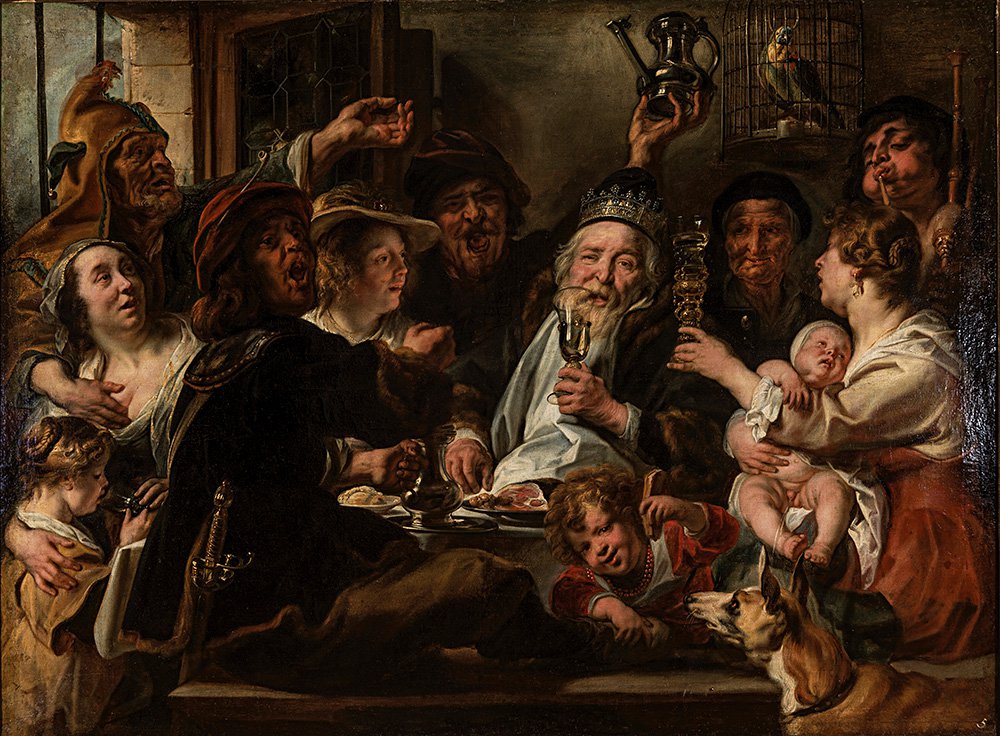 Якоб Йорданс. «Бобовый король». Около 1638. Фото: Государственный Эрмитаж