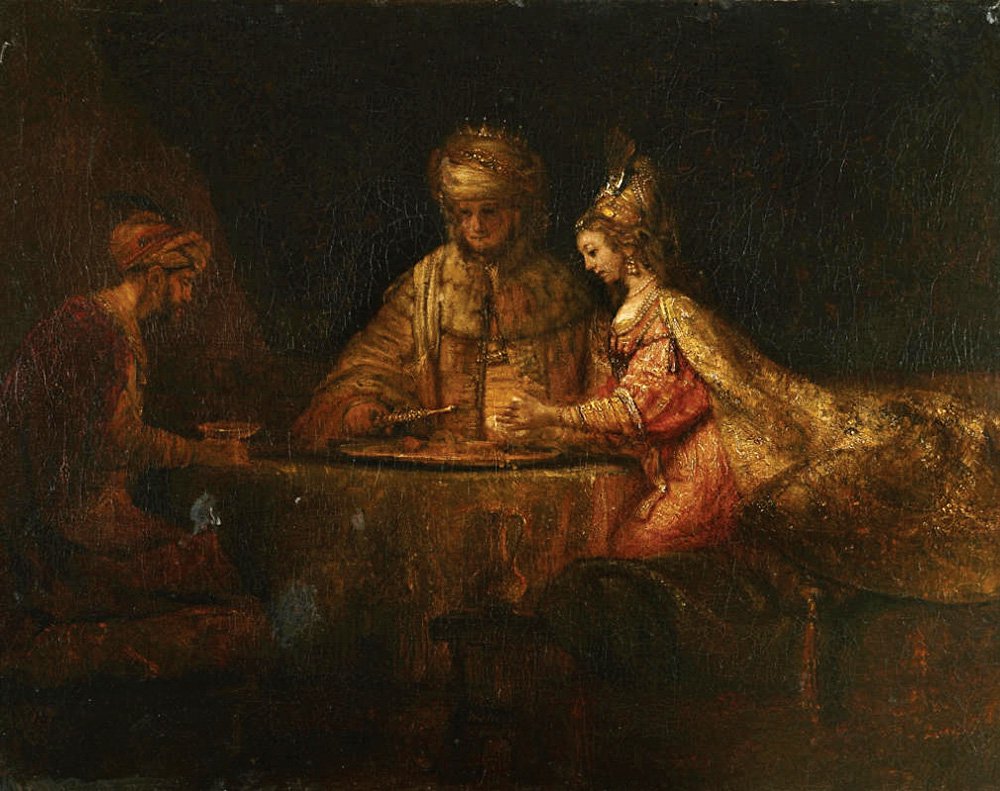 Рембрандт Харменс ван Рейн. «Артаксеркс, Аман и Эсфирь». Фото: ГМИИ им. А.С.Пушкина, Москва