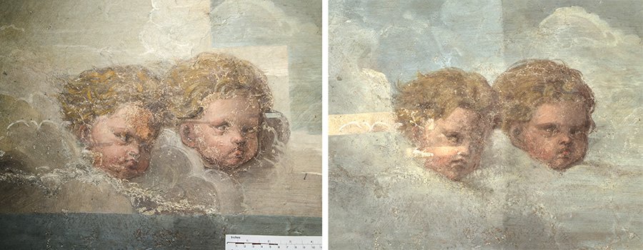 Реставрация: до и после. Фото: Государственный Эрмитаж
