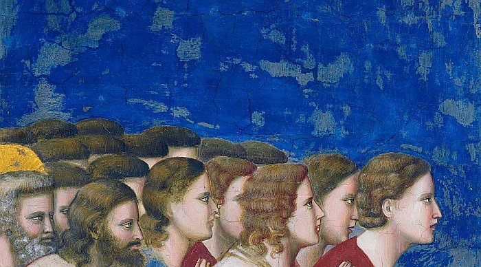 The Suitors' Prayer before the Rods (Detail) , Giotto di Bondone (c.1266-1337/Florentine)