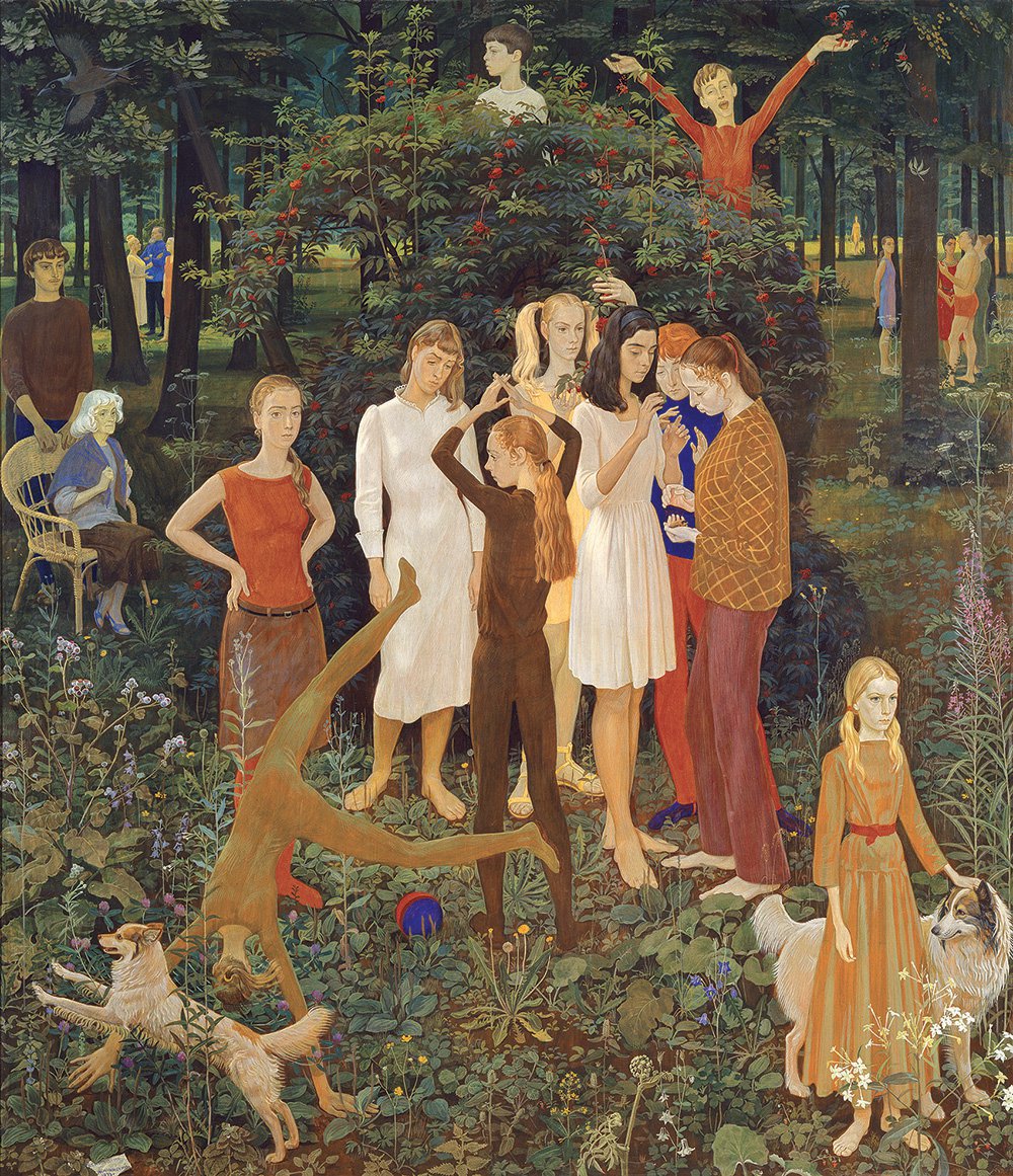 Дмитрий Жилинский. «Воскресный день». 1973. Дерево, темпера. Государственная Третьяковская галерея