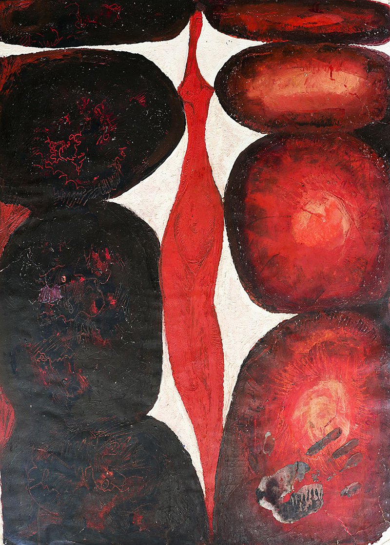 Люциан Грибков. «Поссорились». 1962. Бумага, темпера. 86х61 см. Russian Abstract Art Foundatio