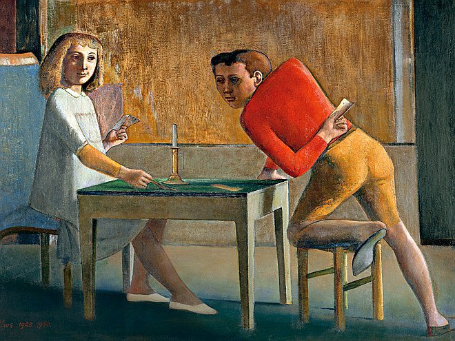 Бальтюс. «Игра в карты». 1948–1950. Фото: Museo Nacional Thyssen-Bornemisza, Madrid