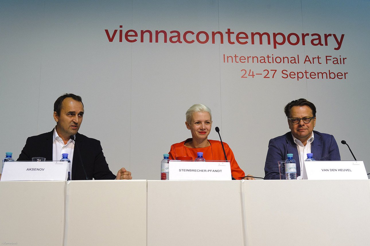 Viennacontemporary Press Conference. Dmitry Aksenov, Christina Stenbrecher-Pfandt, Van den Heuvel,  (c) Henk Jan Kamerbeek
