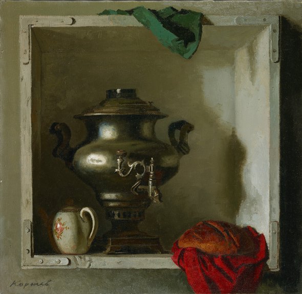 Г.М. Коржев. Самовар. 1984. Холст, масло. 89 × 92 © Государственная Третьяковская Галерея