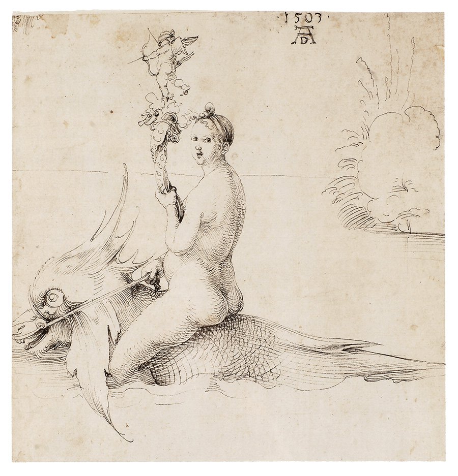 Альбрехт Дюрер. «Венера на дельфине». 1503. Фото: Albertina