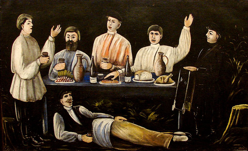 Нико Пиросмани. «Пир молокан». 1905. Государственный музей Нико Пиросманишвили