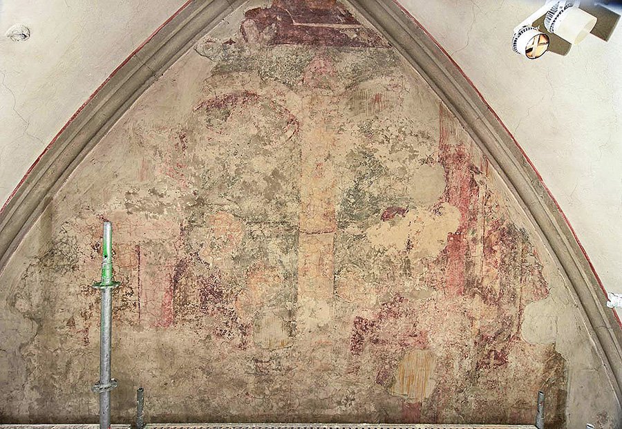 Фреска на западной стене южного трансепта кафедрального собора в Аугсбурге. Фото: Angelika Porst