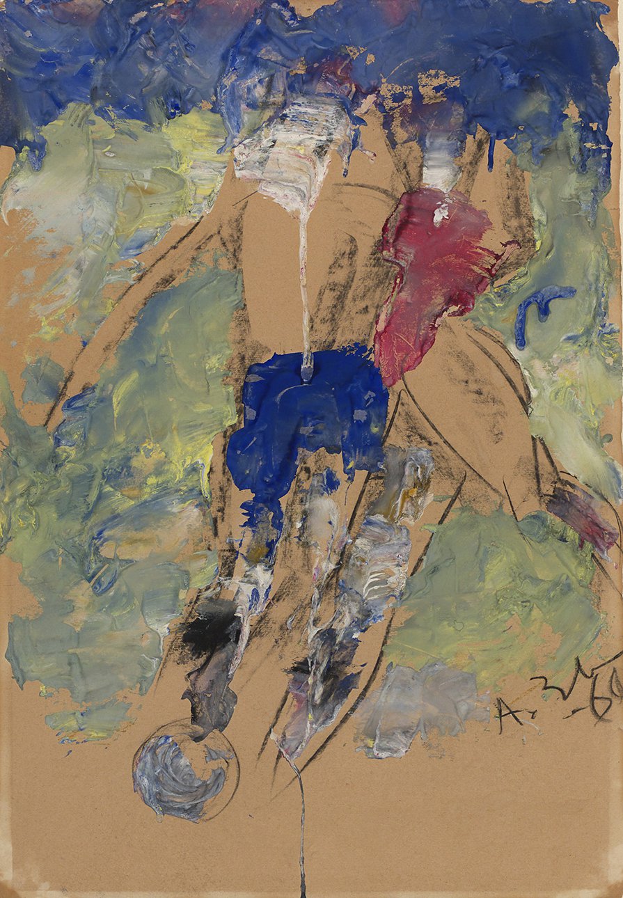 Анатолий Зверев. «Футболисты». 1969. Бумага, угольный карандаш. Фото: галерея Artstory