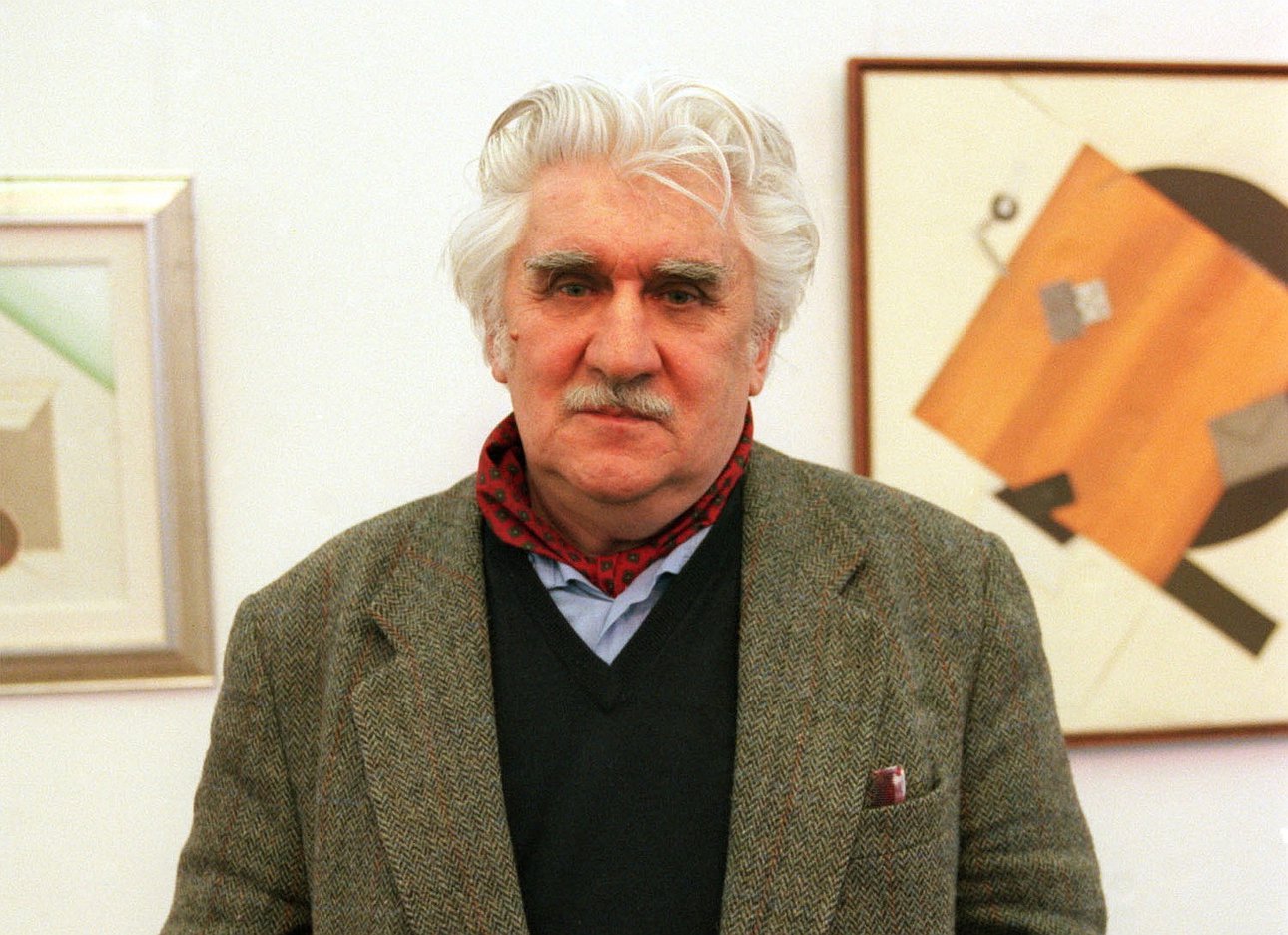 Владимир Немухин, участник выставки художников "Лианозовская группа: истоки и судьбы", 1998 год. Фото: Виктор Великжанин /ТАСС