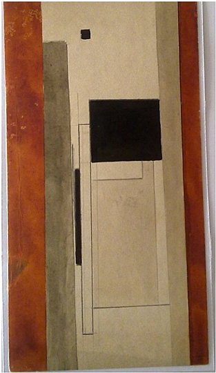 И.Г.Чашник Композиция (эскиз рельефа). 1922–1923Бумага, акварель, графитный карандаш. 20,3 х 10,8. Третьяковская галерея