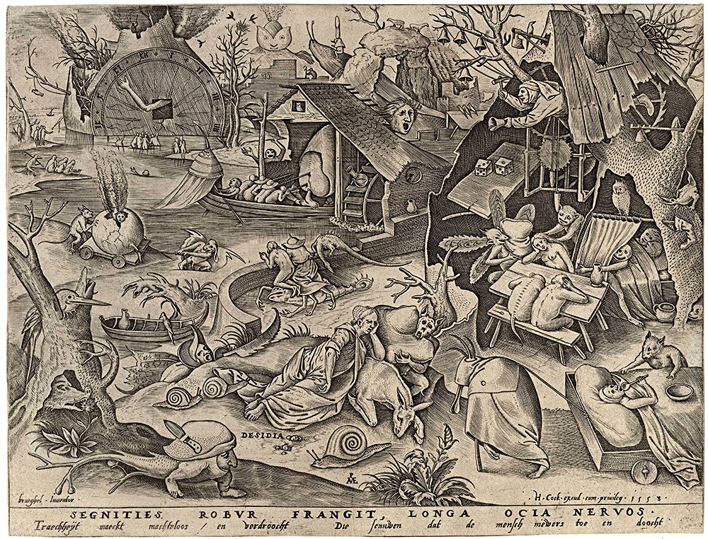 Питер Брейгель Старший. «Лень». Из серии «Семь смертных грехов». Около 1558. Офорт. CLAM, витрина Lex Antiqua. Фото: BRAFA