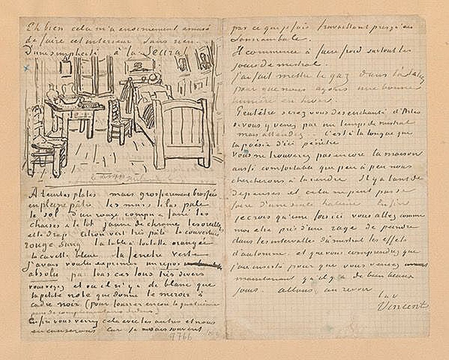Письмо Винсента Ван Гога Гогену, 17 октября 1888. Фото: Janny Chiu/The Morgan Library & Museum