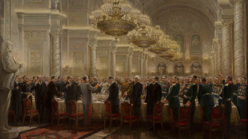 Михаил Хмелько. «За великий русский народ!». 1949 г. Государственный музейно-выставочный центр «РОСИЗО»