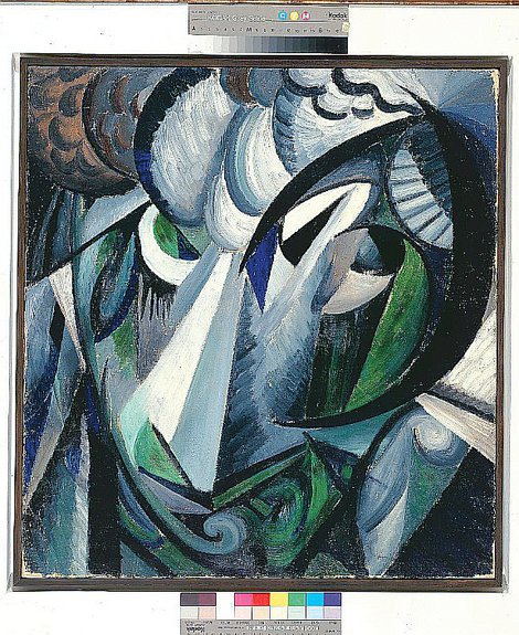 Александр Богомазов. "Абстрактная композиция" ("Голова"). 1915. Холст, масло. 64х60 см / Коллекция Манашеровых