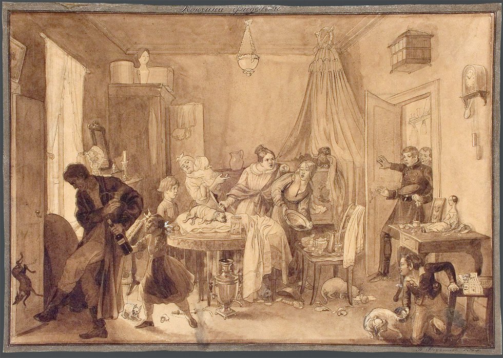 Павел Федотов. Кончина Фидельки. 1844. Третьяковская галерея
