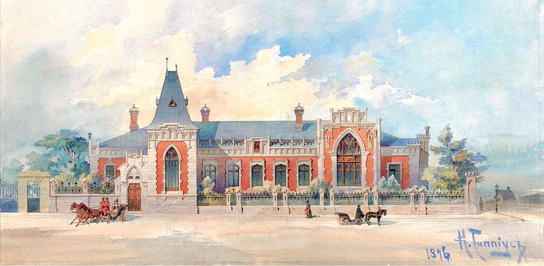 Карл Гиппиус. Дом Бахрушина. 1896. Акварель