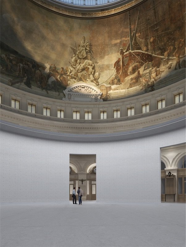 Визуализация проекта Тадао Андо в историческом интерьере Биржи. Фото: Collection Pinault -Pari