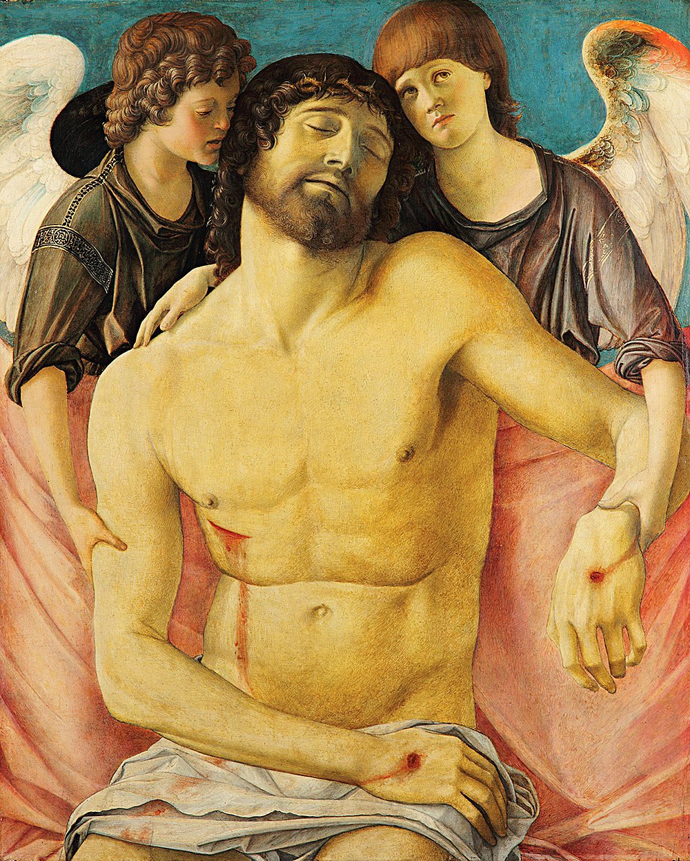 Джованни Беллини. «Мертвый Христос, поддерживаемый двумя ангелами». 1475–1480 Фото: Christoph Schmidt, SMB PK GG
