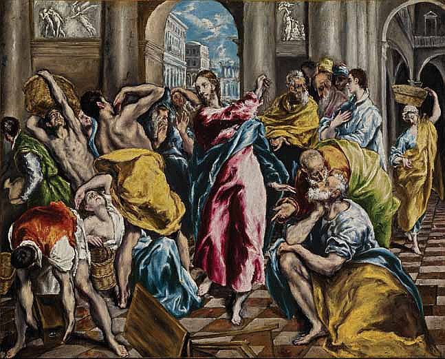 Эль Греко. Изгнание торговцев из храма. Ок. 1600
