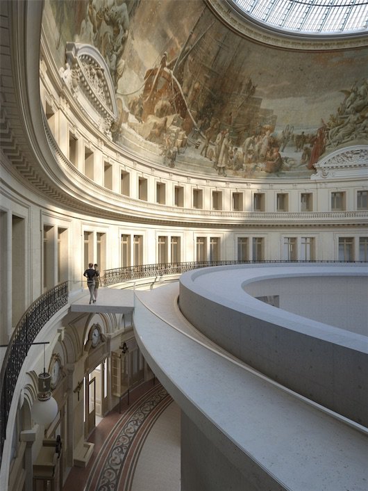 Визуализация проекта Тадао Андо в историческом интерьере Биржи.Фото: Collection Pinault -Pari