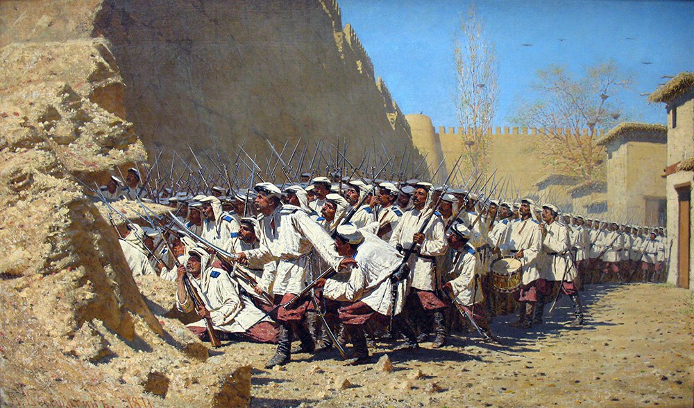 Василий Верещагин. «У крепостной стены. «Пусть войдут». 1871. Государственная Третьяковская галерея