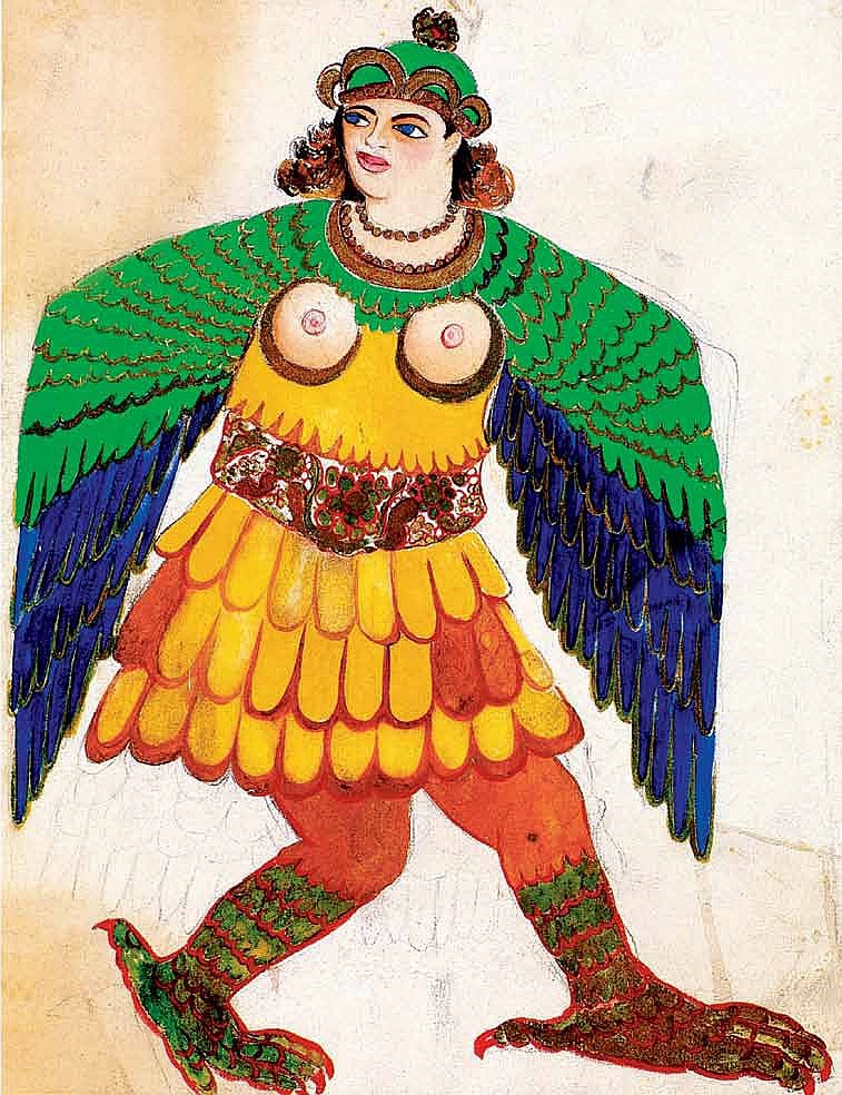 У этой образцовой работы Наталии Гончаровой из коллекции Третьяковской галереи (Птица Сирин, 1914) есть сомнительный двойник