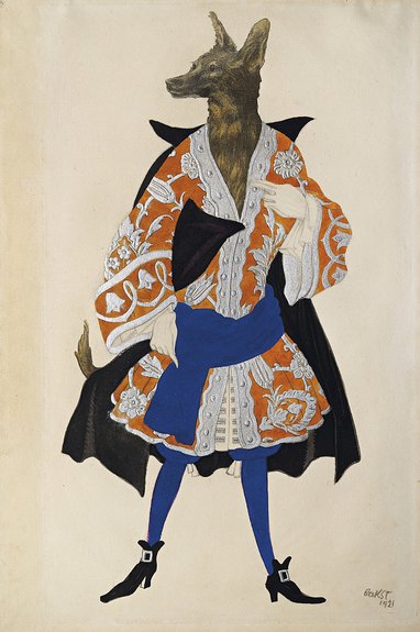 Лев Бакст. Эскиз костюма Волка к балету "Спящая красавица". Christie's, эстимейт £40–60 тыс. Christie's