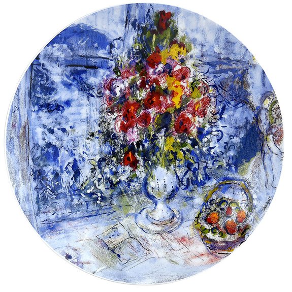 Блюдо Bernardaud из коллекции "Букет цветов Марка Шагала".  Фото: (c) ADAGP, Paris, 2019-Chagall